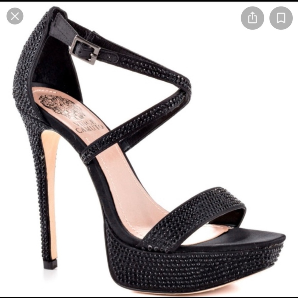 Vince Camuto Gernetto Black Satin Heel Size 10